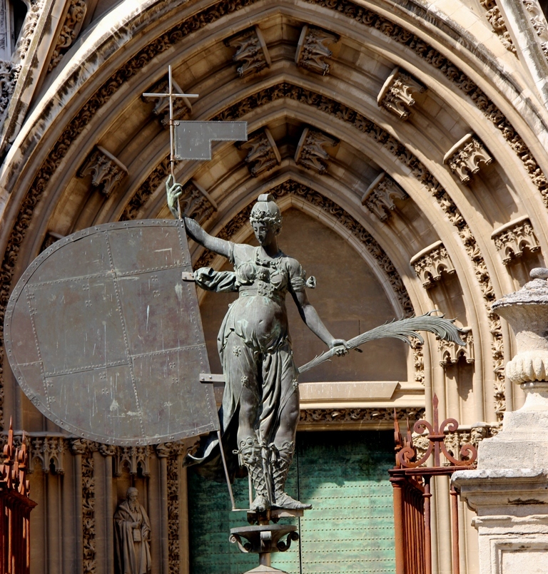 Sevilla, Kathedrale, Hauptportal, Wetterfahne.