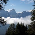 Sextener  Dolomiten im Morgennebel vom Helm aus