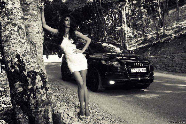 Sexy Azeri girl and car