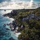 Seychellen - Anse Source d'Argent Aerial