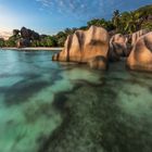 Seychellen - Anse Source d'Argent im Abendlicht