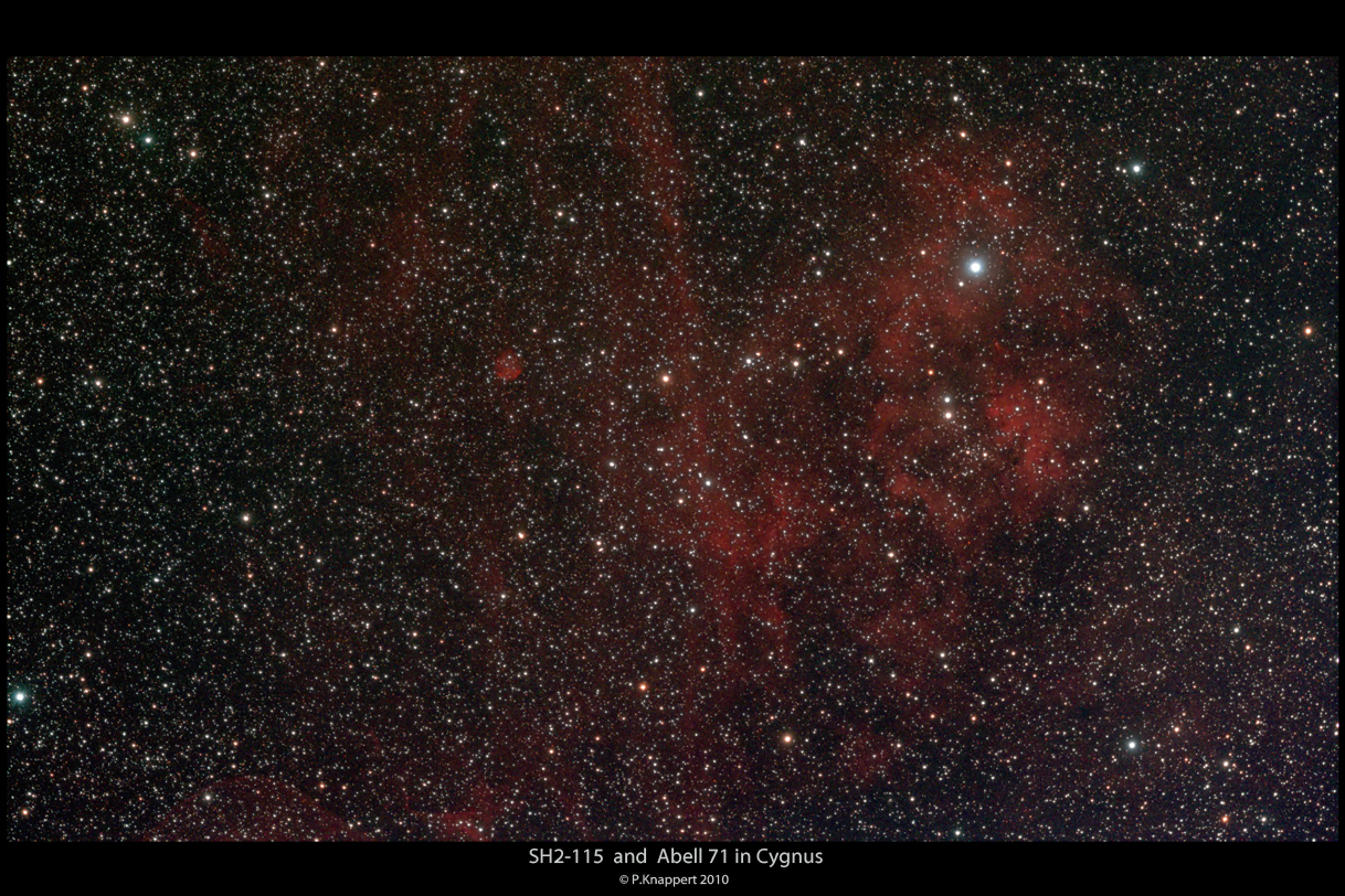 SH2-115 und Abell 71 im Sternbild Schwan