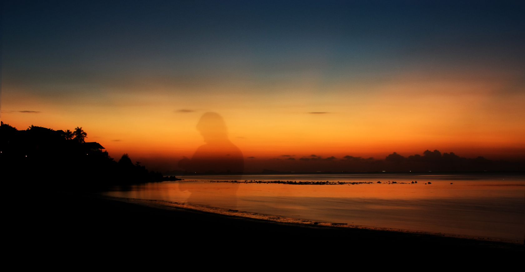 shadow in the sunset