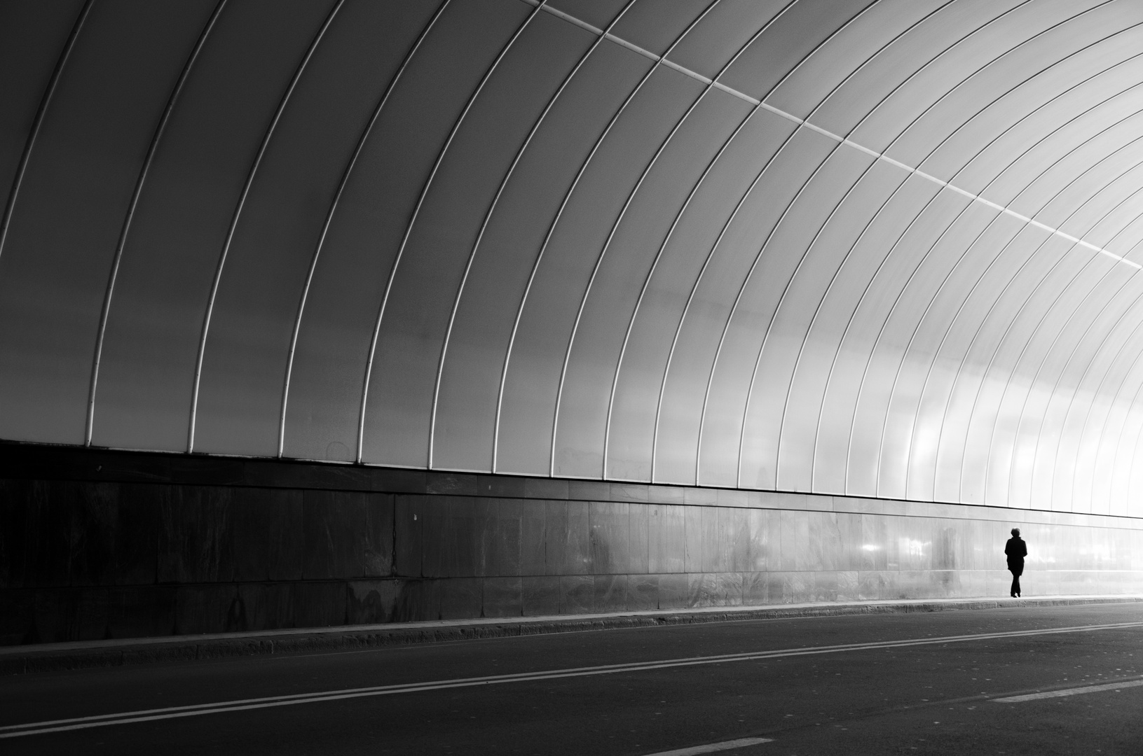 shadow in the tunnel