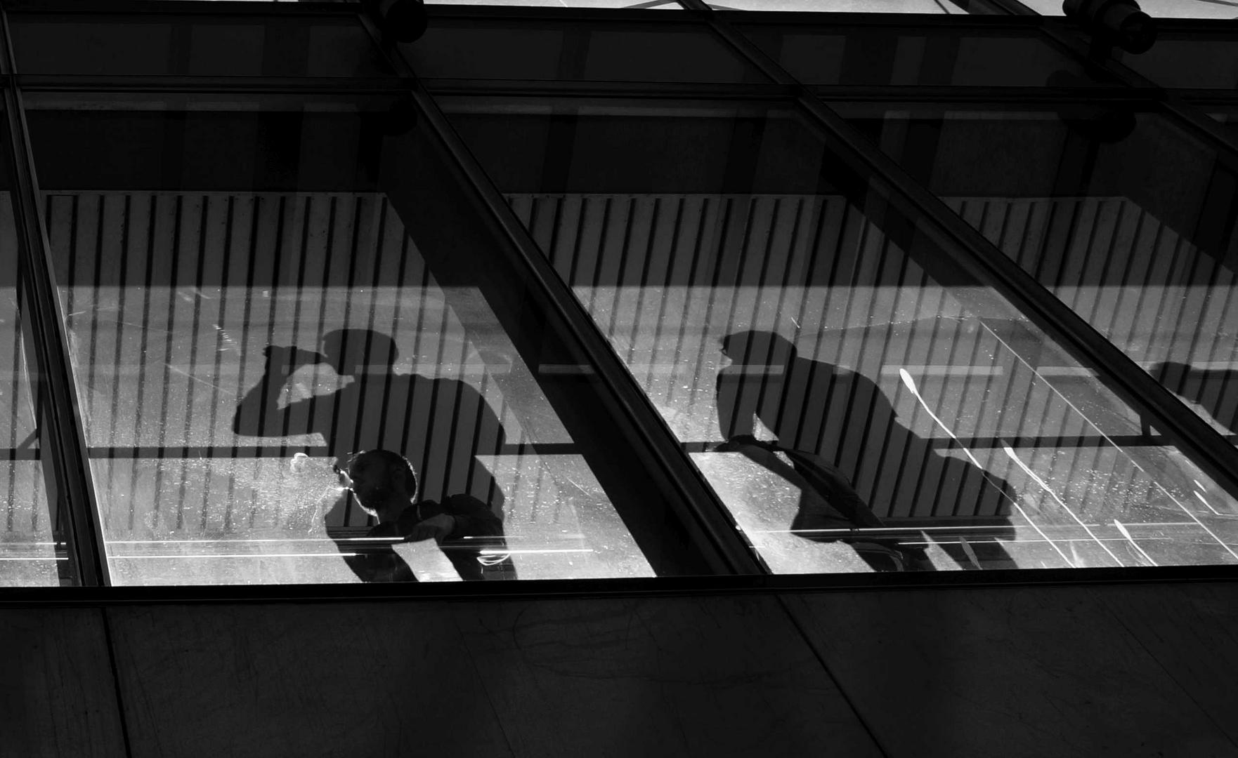 Shadows at the glasfront