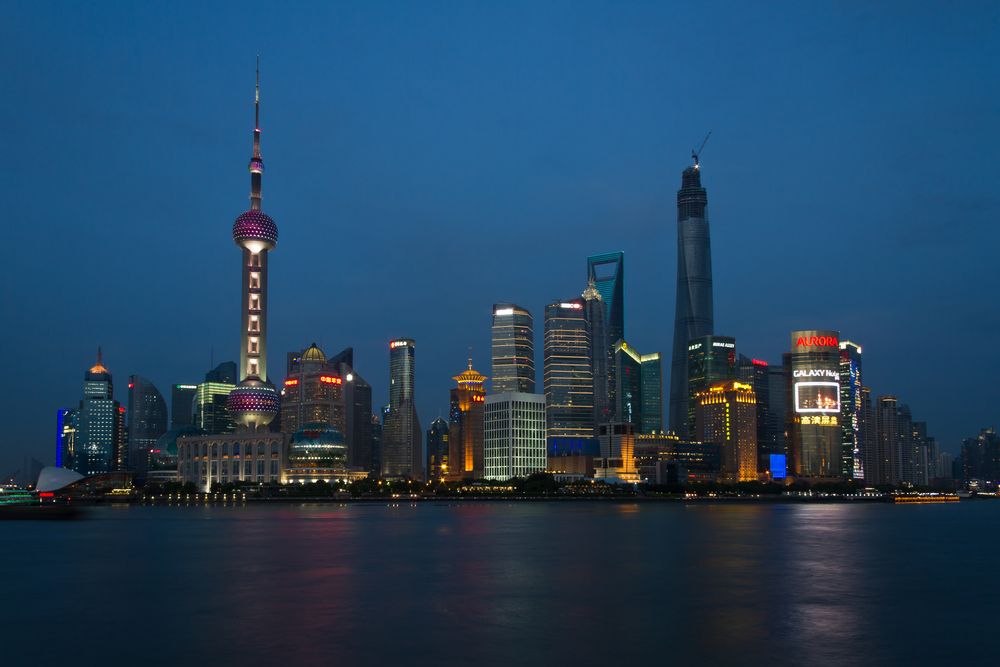 Shanghai bei der Dämmerung
