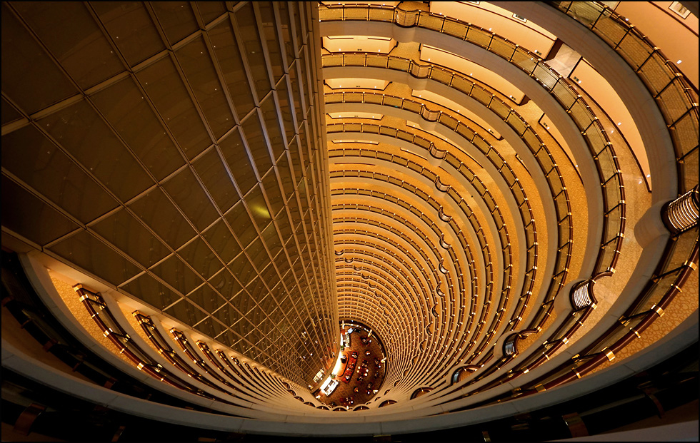 Shanghai grand hyatt, blick in die lobby