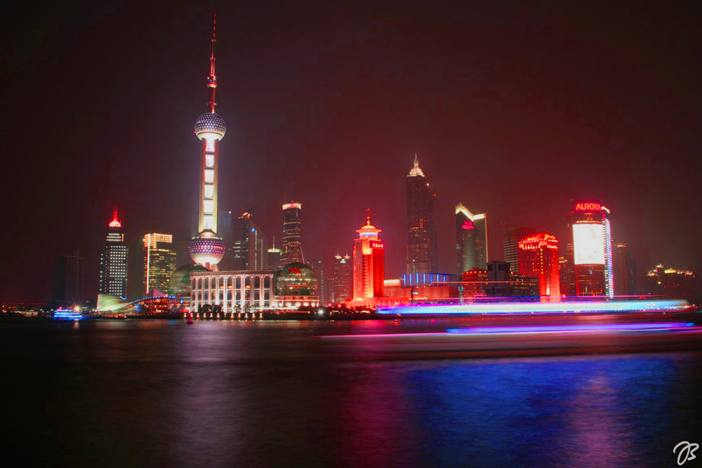 Shanghai-Pudong Slyline by Night 3/2007 von Jürgen Bechtloff