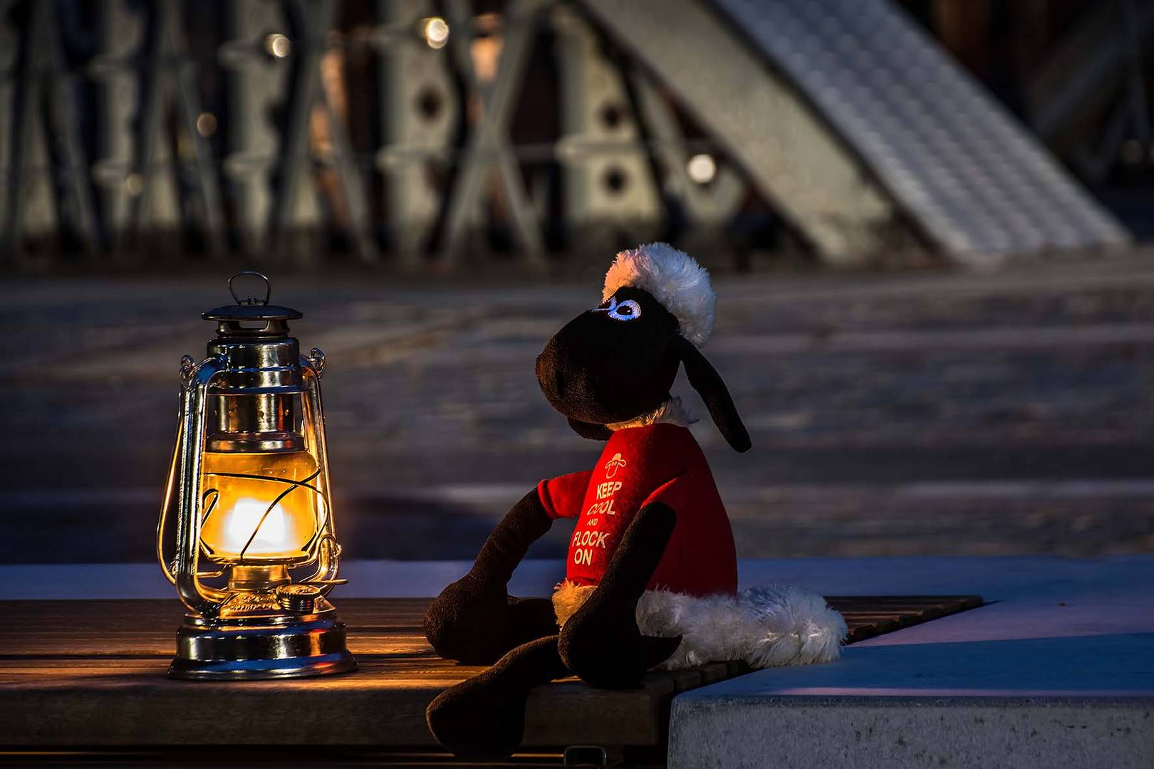 Shaun , alleine in der Speicherstadt