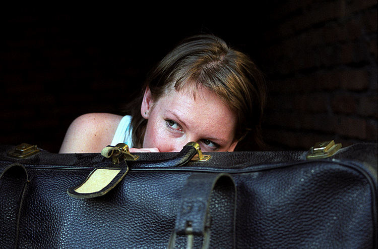 she and her suitcase