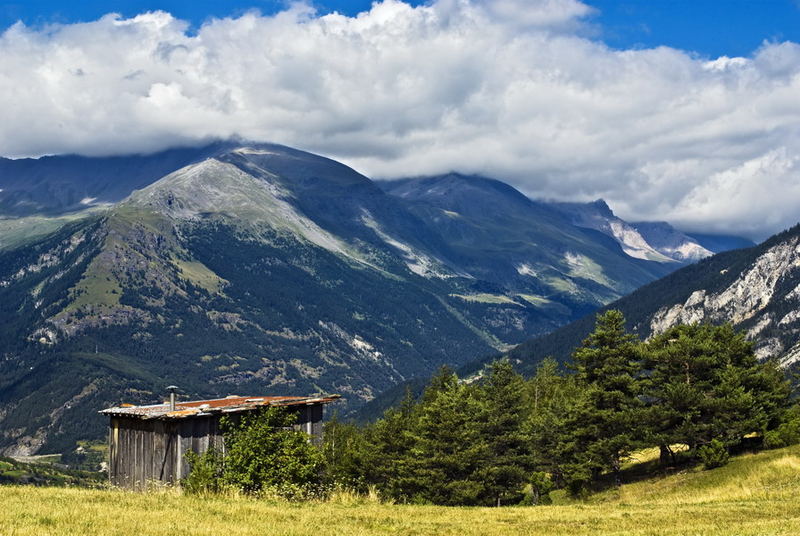 Shed in mountain