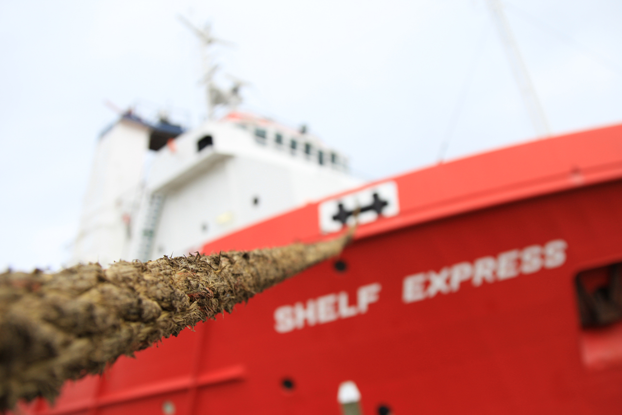 Shelf Express im Hafen von Rømø