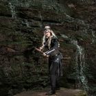 Shieldmaiden in waterfall