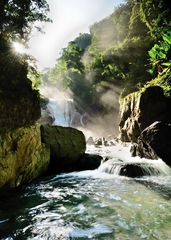 Shining upon the river flow