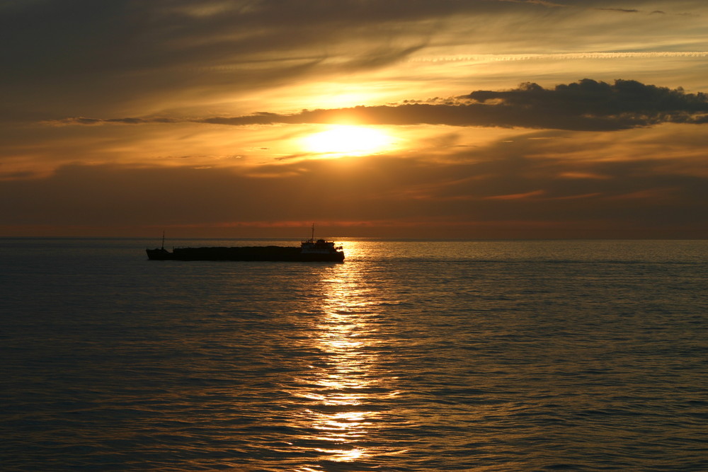 Ship at Sunset