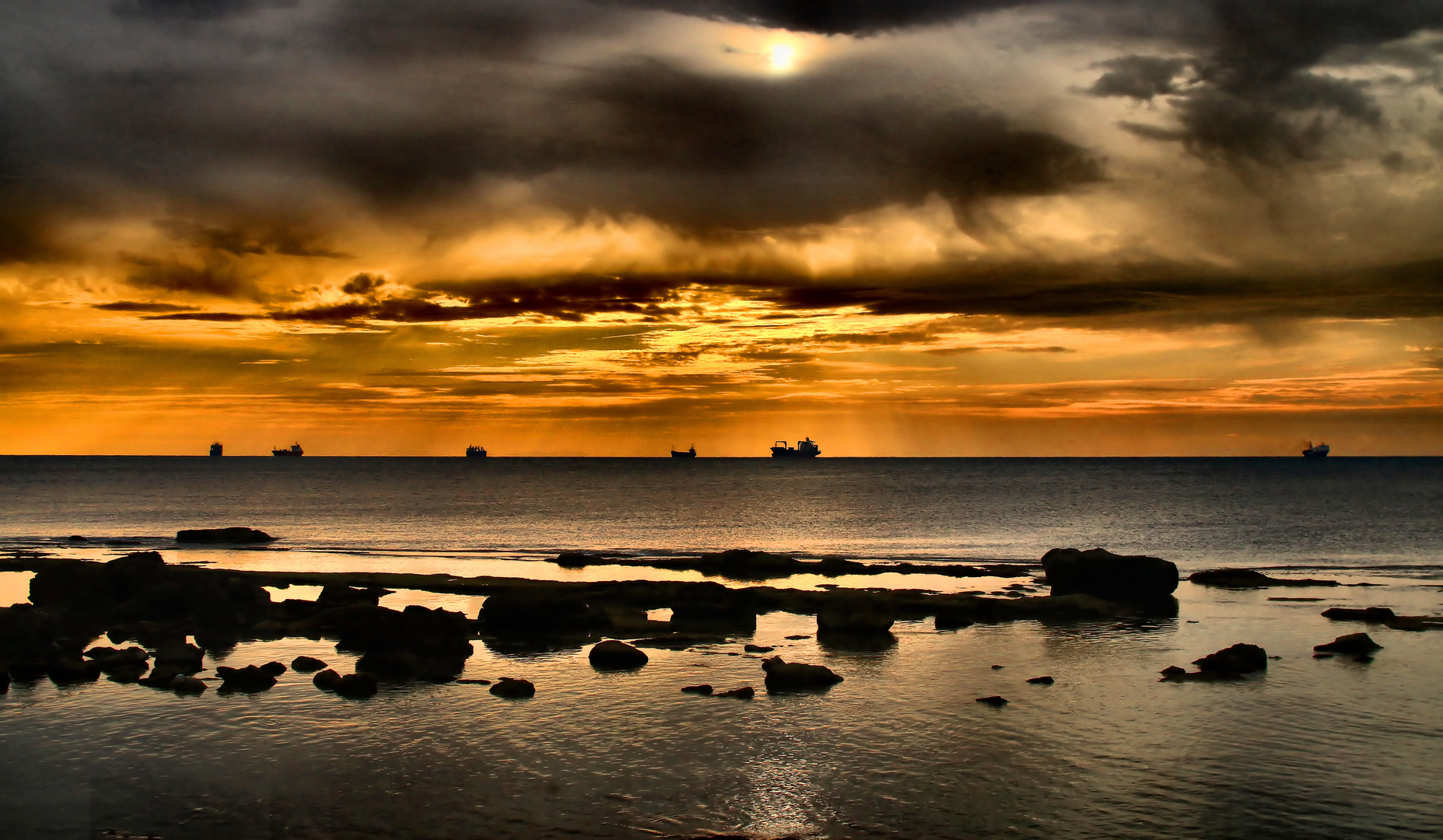 Ships at Sunset