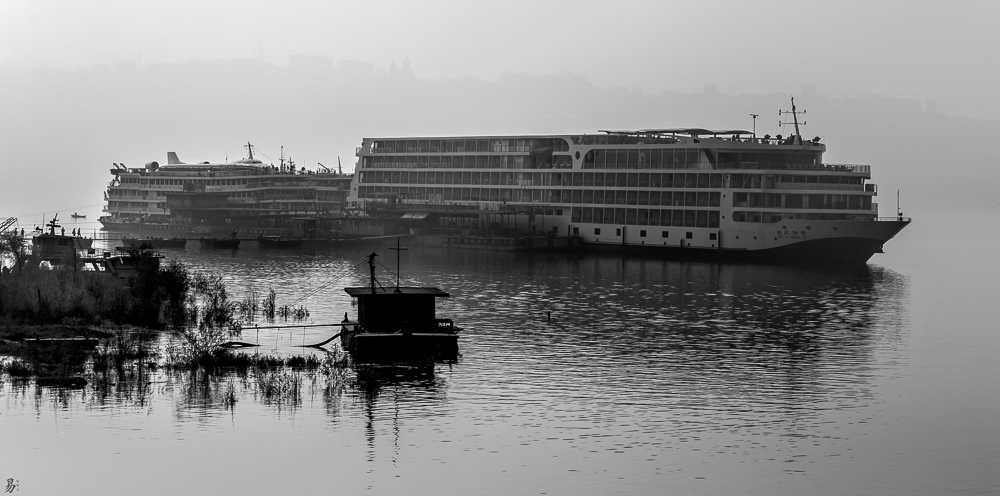 ships humming in the mist