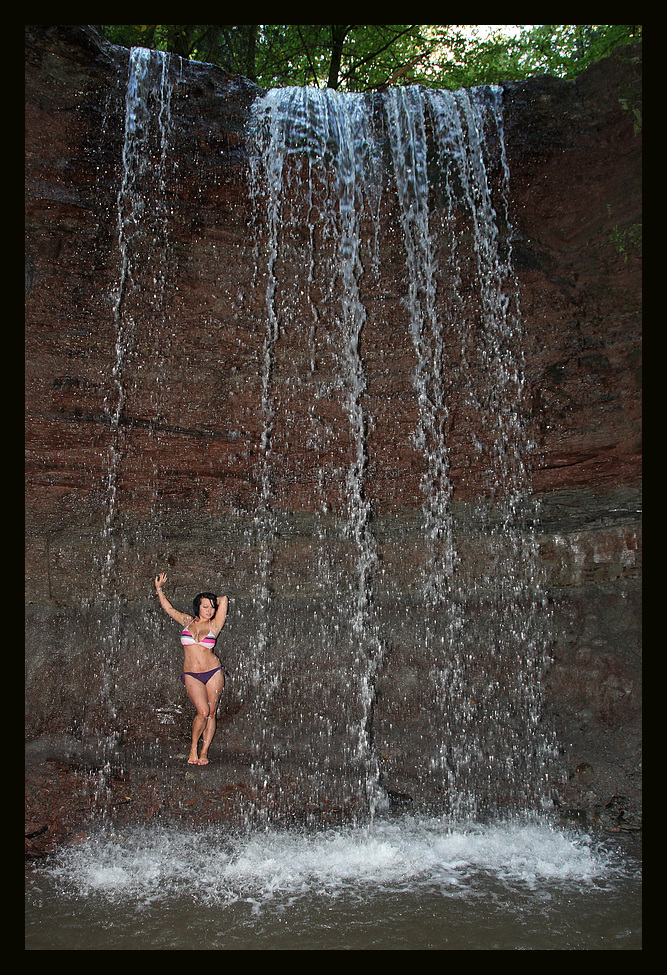 Shooting am Wasserfall