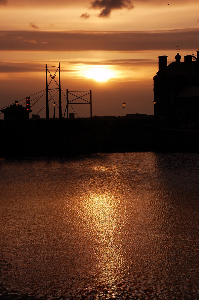 shooting at sunset in LIVERPOOL Albert Dock