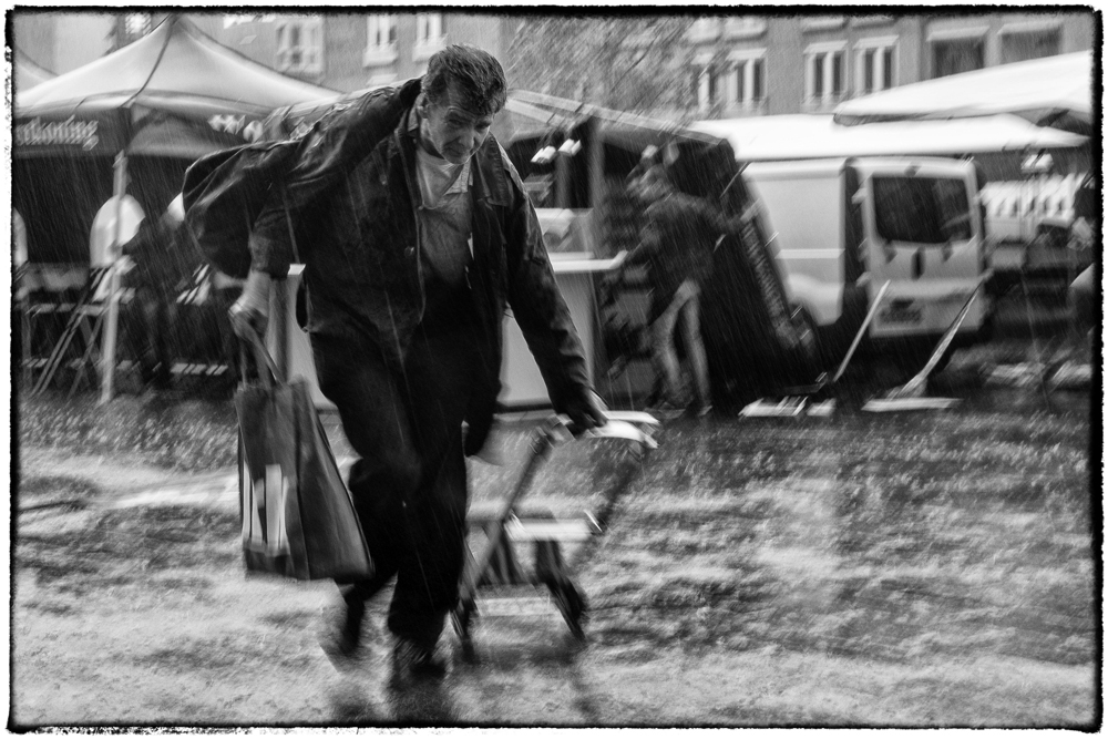 Shopper in the Rain