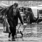 Shopper in the Rain