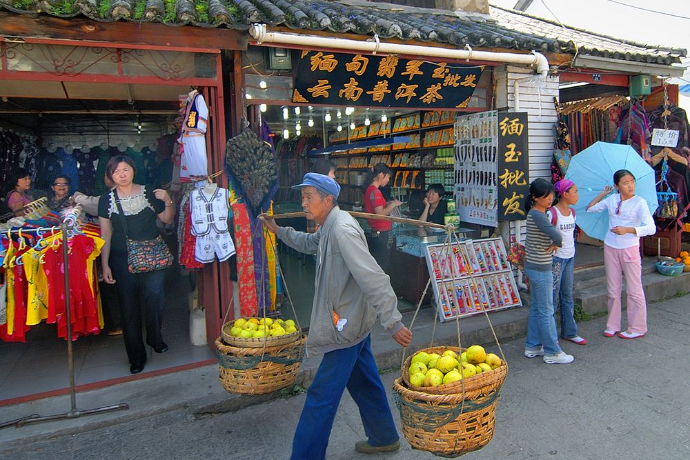 Shopping alley in Old Town Dali