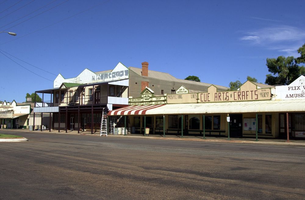 Shopping street in Cue