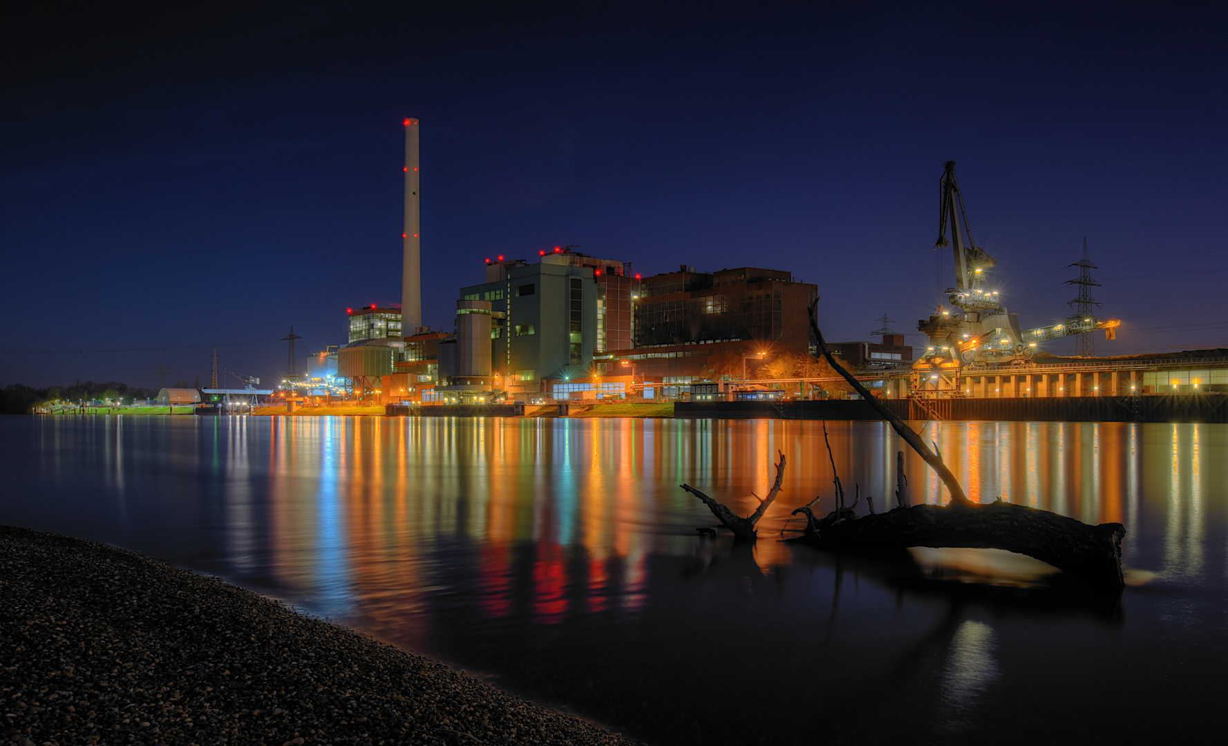 shovel coal at night