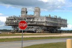 Shuttle Atlantis - Vehicle Transporter goes back to Assembly Terminal