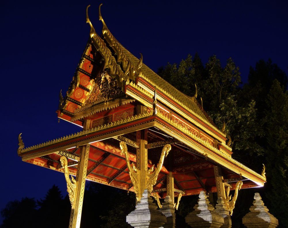 Siamesischer Tempel in Bad Homburg v.d.H. bei Nacht