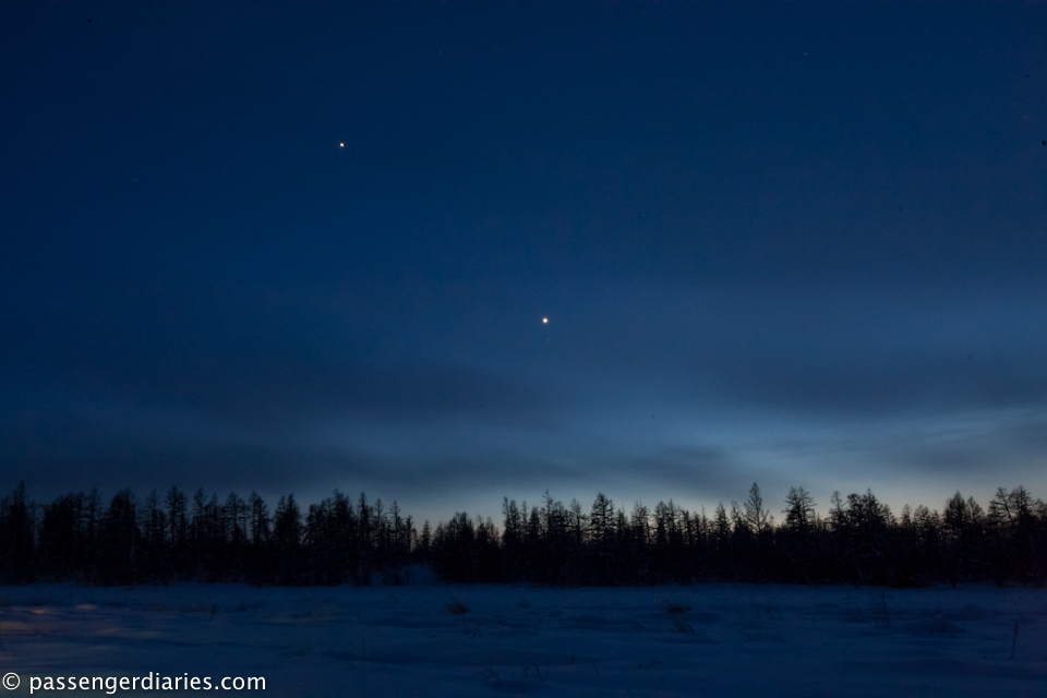 Siberian deep blue sky