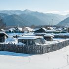 Sibirisches Dorf im Winter