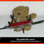 Sicherheitshinweis vom gelben Bär