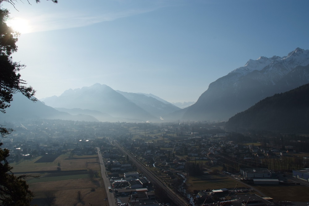 Sicht auf Bludenz/Vorarlberg von oben