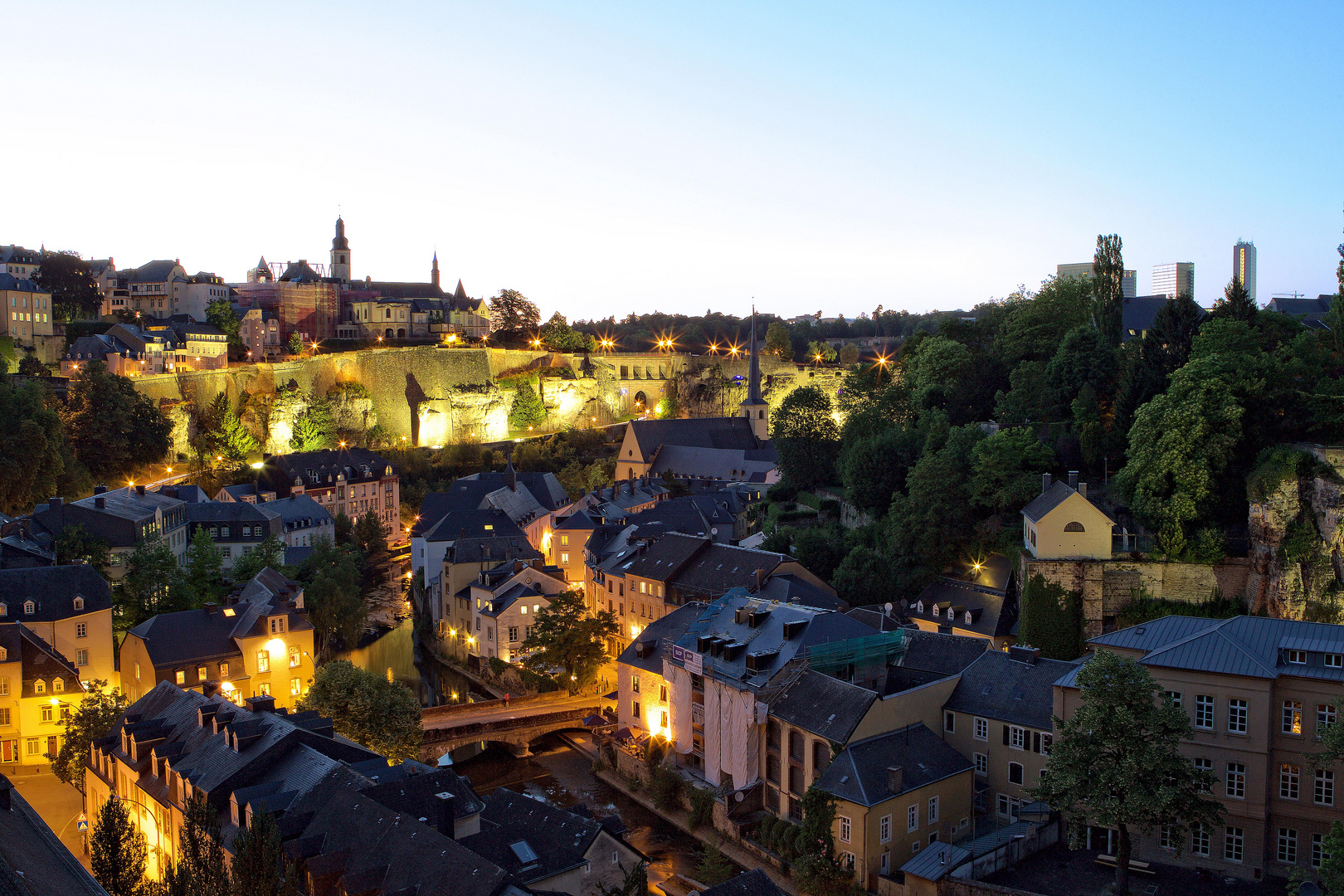 Sicht auf den Grund die Altstadt Luxemburg