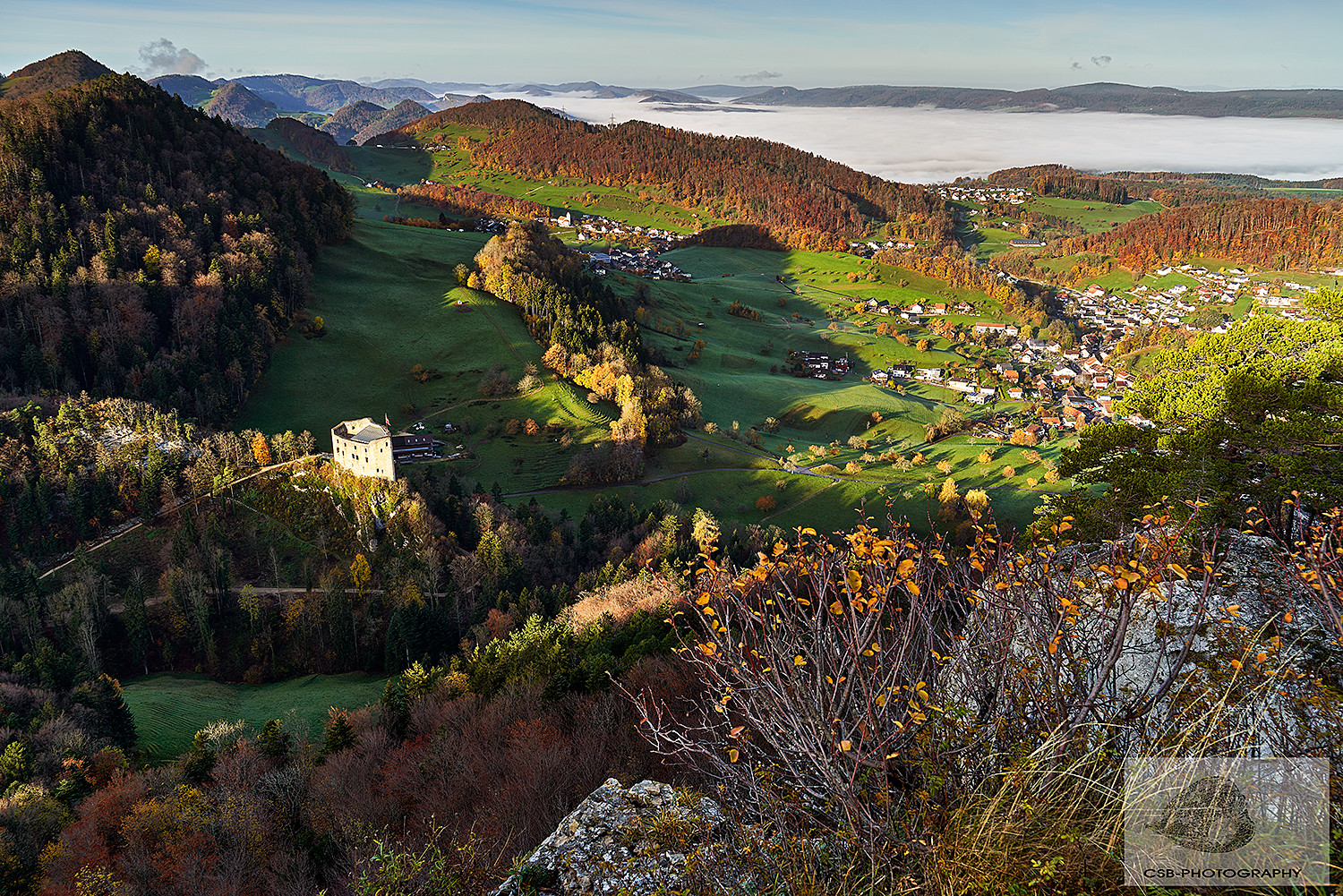 Sicht auf Fehren, Meltingen und Zullwil SO