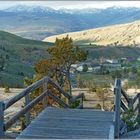 Sicht auf Mammoth hot springs Hotel...