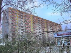 Sicht vom Studentenwohnheim auf Lößnig "Neubaublocks"