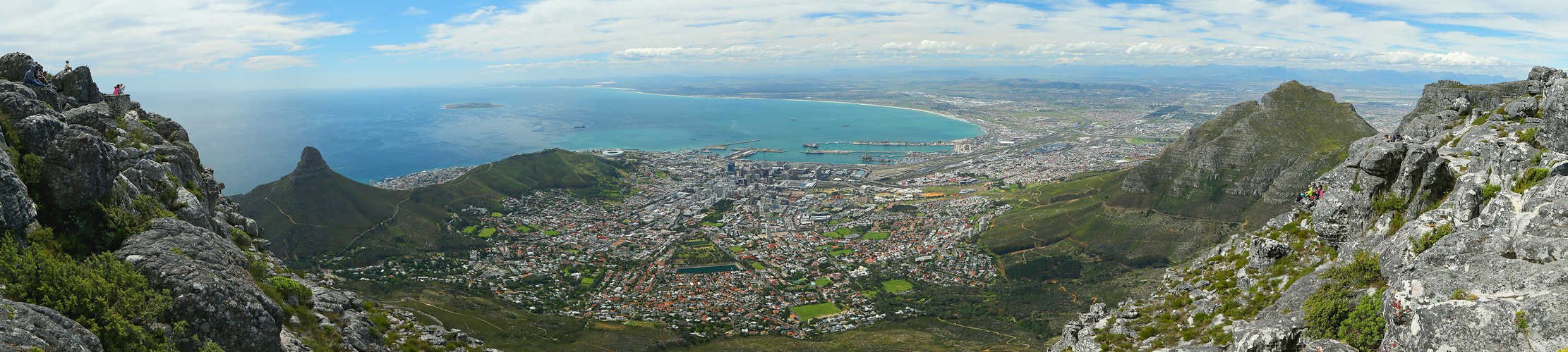 Sicht vom Tafelberg auf Cape Town