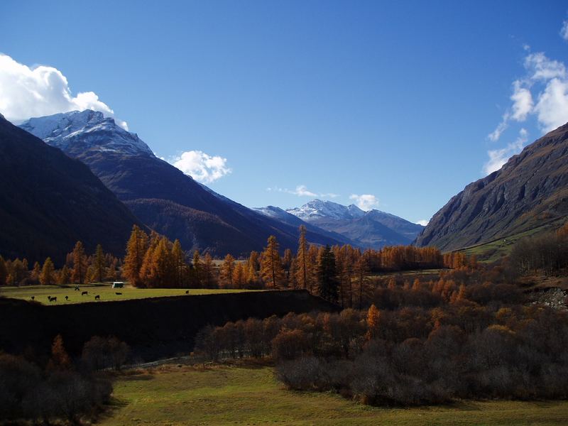 Sicht von Bessans auf die Berge