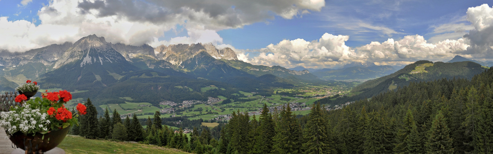 Sicht von der Terrasse der Rübezahl Alm