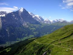 Sicht von First in Richtung Kleiner Scheidegg