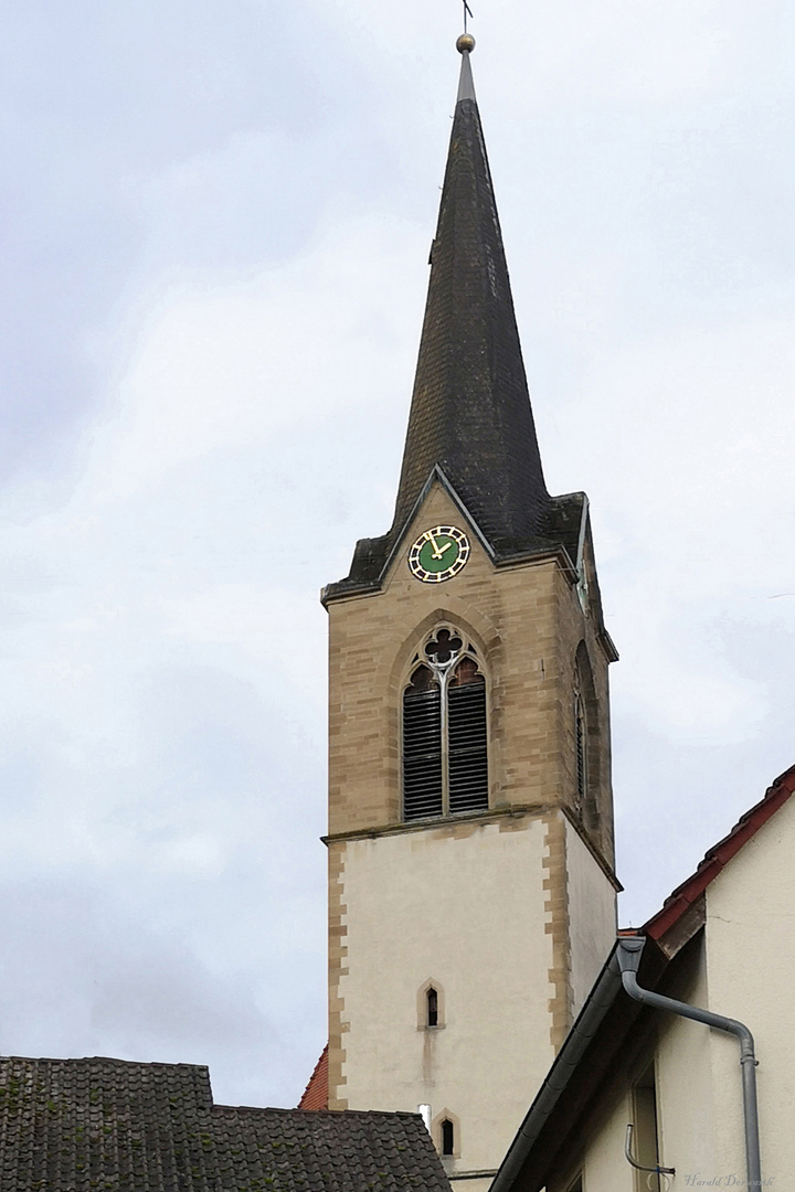 Sickinger Kirchturm ohne elektrische Drähte