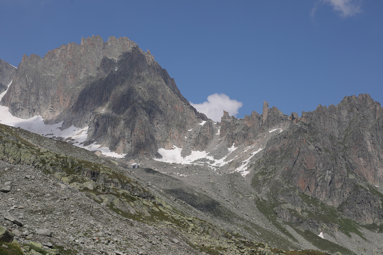 Sidelelnhütte und die beiden Kamele