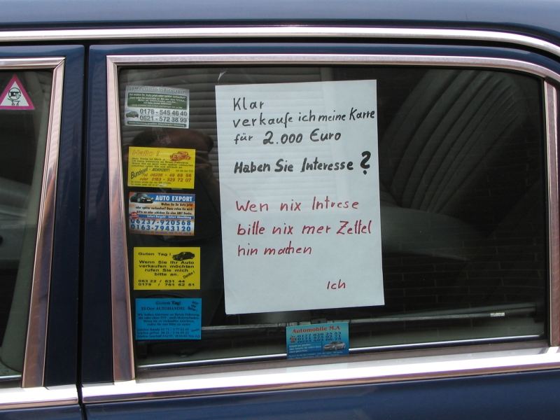 Sie wollen Auto verkaufen ? Rufen Sie mich an !