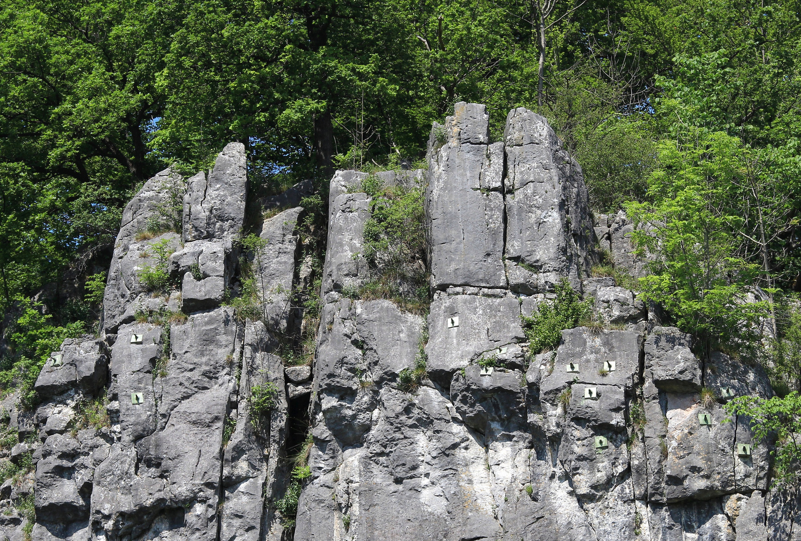 Sieben Jungfrauen, eine Felsformation im Naturschutzgebiet Hönnetal 