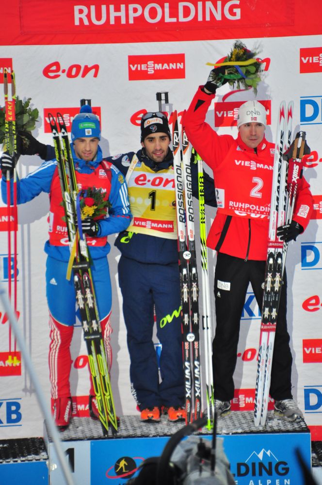 Siegerehrung Massenstart Herren Biathlon Ruhpolding