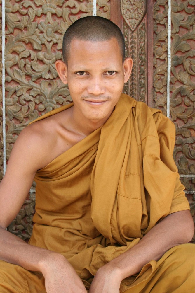 Siem Reap - junger Mönch im Wat Bo