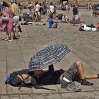 Siesta en el Obradoiro