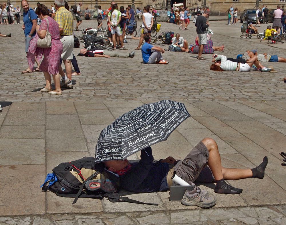 Siesta en el Obradoiro